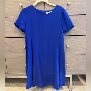 Amanda Uprichard Shalyn Silk Short Sleeve Dress in Royal Blue - P/XS